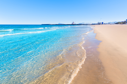 Playa de Gandía ene la costa valenciana