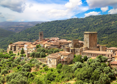 Vista de Miranda del Castañar,uno de los pueblos más bonitos de España