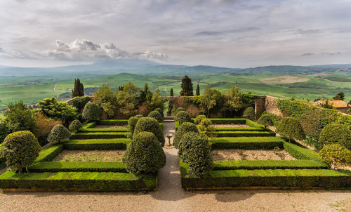 Jardín del Palazzo Picolomini en Pienza