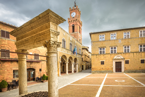 Piazza Pío II en Pienza