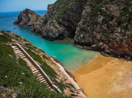 Playa en las Islas Berlengas en Peniche