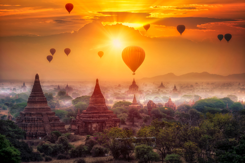 Viaje en globo sobre Bagan