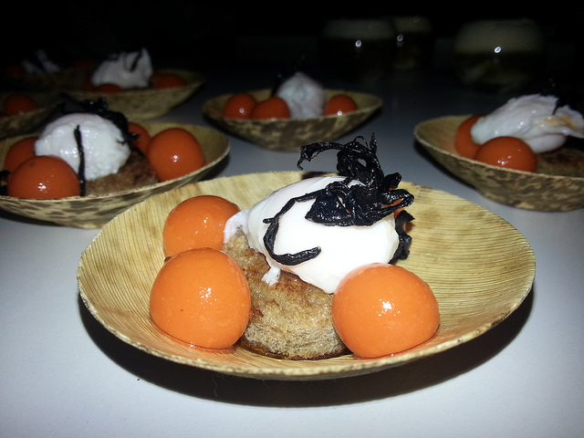 Plato de un restaurante de la guía Michelin