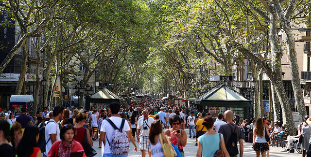 Vista de las Ramblas de Barcelona