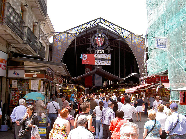 Mercado de la Boquería en las Ramblas