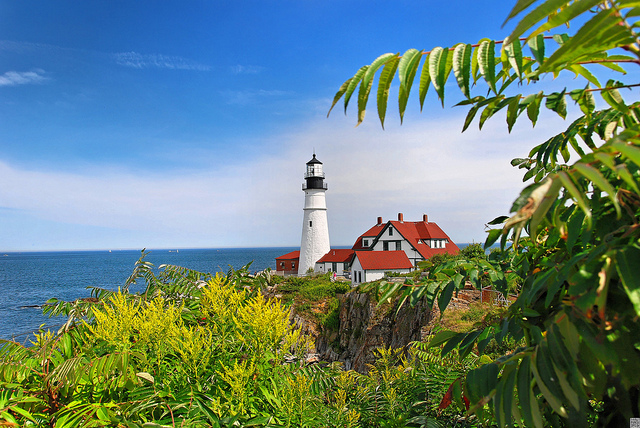 Faro de Portland en Nueva Inglaterra