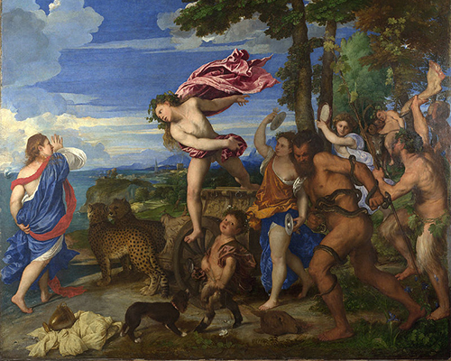 Baco y Ariana, de Tiziano, pintor del Renacimiento.