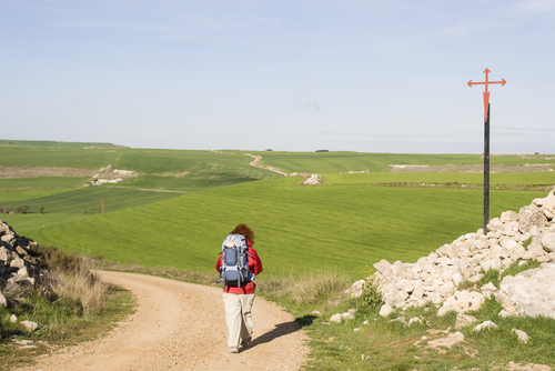 Peregrino a punto de hacer el Camino de Santiago