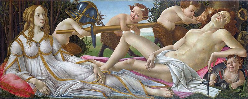 Venus y Marte de Botticelli.