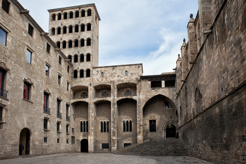 Plaza del Rey en el Barrio Gótico de Barcelona