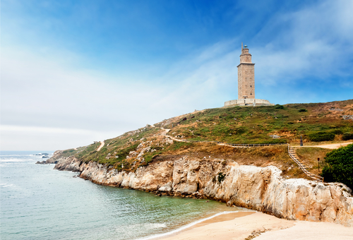 La Torre de Hércules y la Rosa de los Vientos en A Coruña
