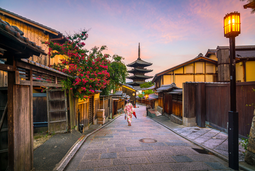 Viajar a Japón, calle de Kioto