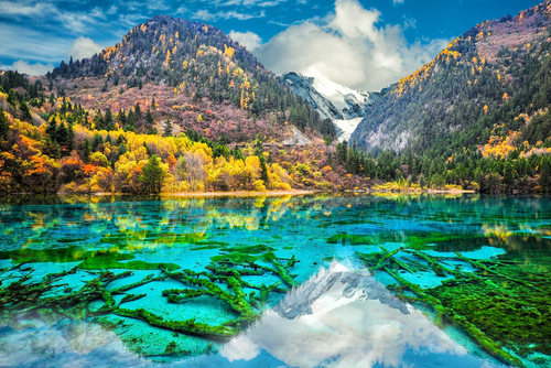 Lago Jiuzhaigou uno de los paisajes de China más bonitos