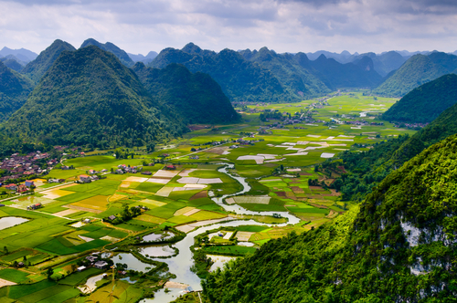 Paisaje de Vietnam, uno de los países de Asia más bellos