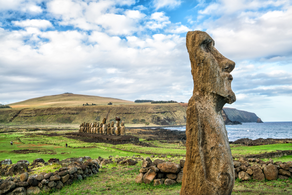 Moai en isla de Pascua