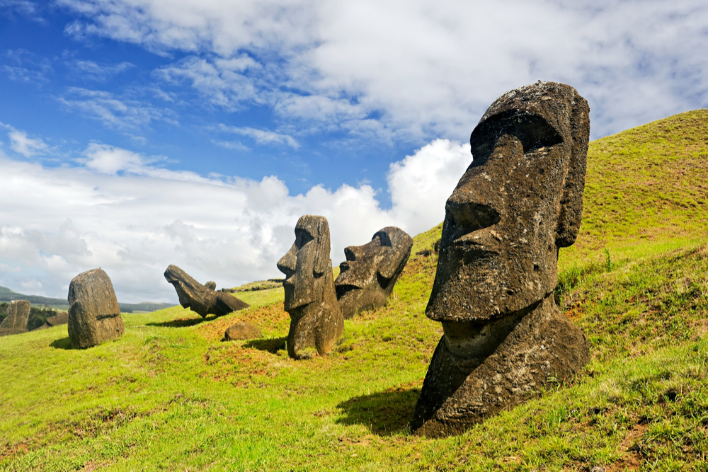 Moái en isla de Pascua