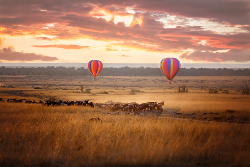 Parque Nacional Masai Mara en globo