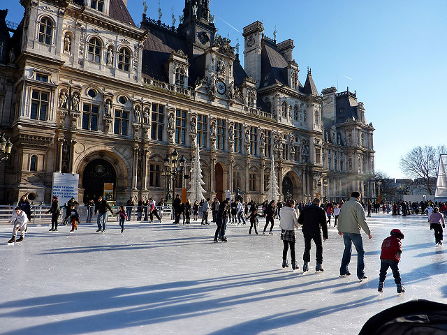 París en Navidad: pista de hielo