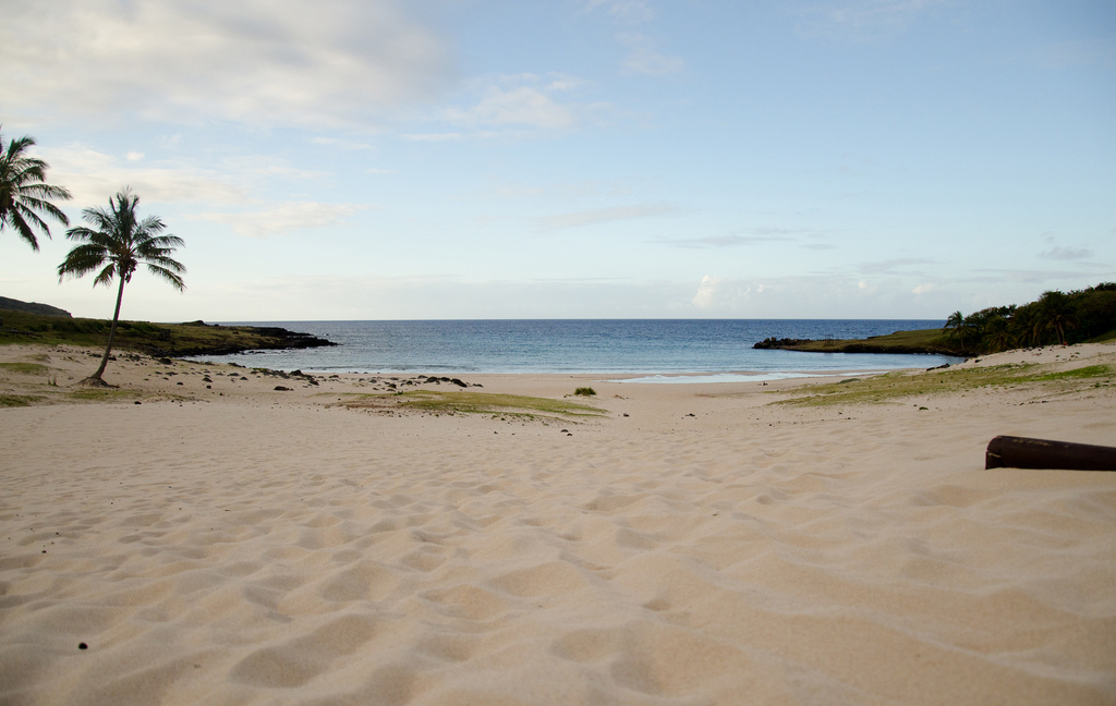 Playa Anakena en Chile