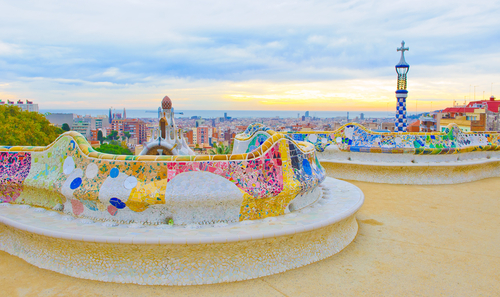 Plaza en el parque Güell