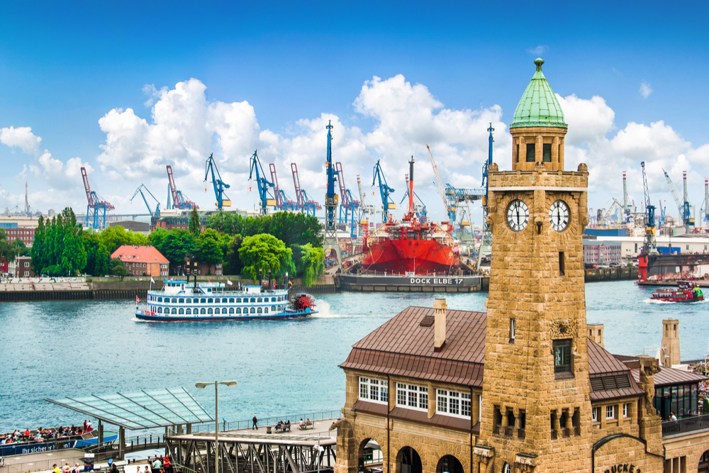 Puerto de Hamburgo en Alemania
