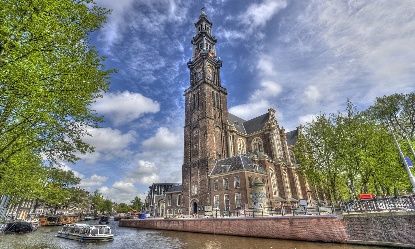 Westerkerk en los canales de Ámsterdam