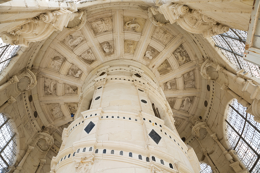 Escaleras del castillo de Chambord