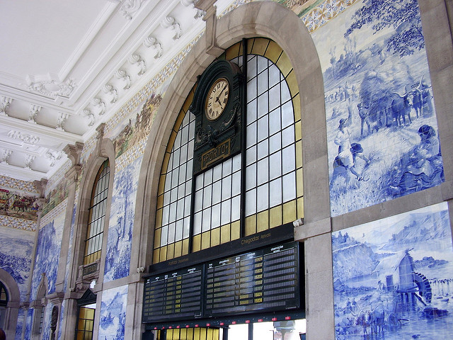 Estación de Sao Bento en la ciudad de Oporto