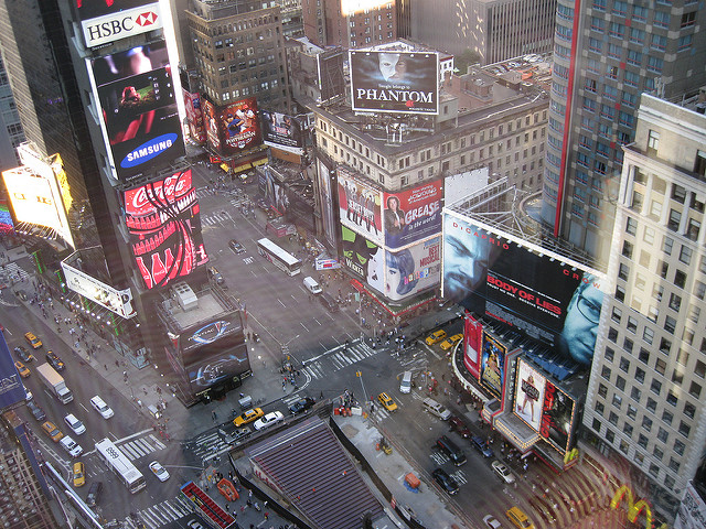 Vista de Times Square desde el Hotel Marrott Marquis