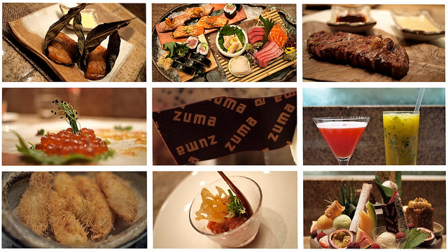 Menú de Zuma en Londres