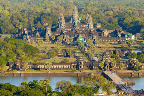 Vista aérea de Angkor Wat en Camboya