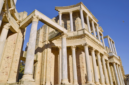 Frontal del teatro romano de Mérida