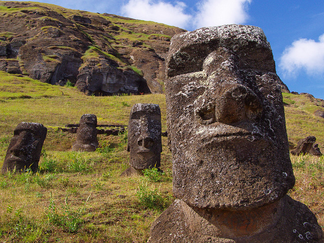 Moáis en la Isla de Pascua