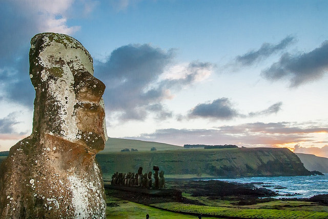 Moái en la Isla de Pascua