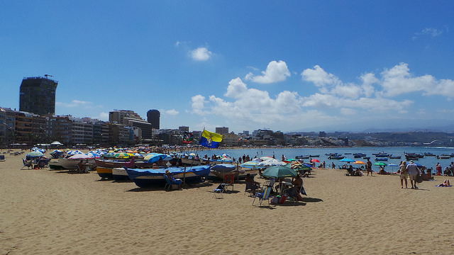 Playa de las Canteras en Las Palmas de Gran Canaria 