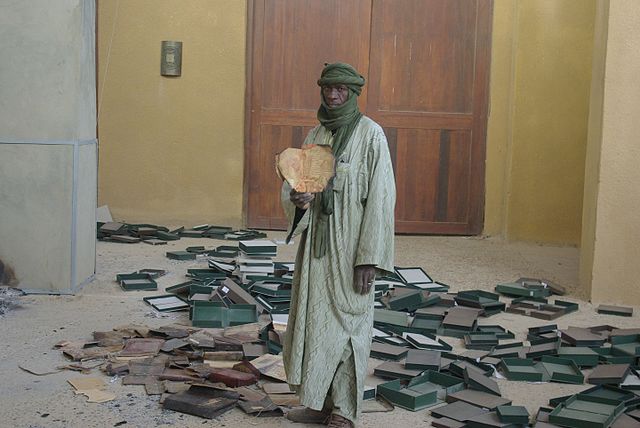 Bibliteca destruida en Tombuctú