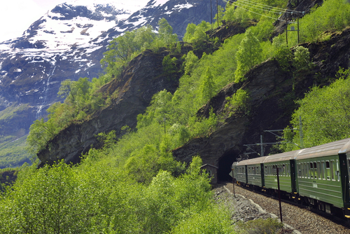 Túnel en el tren de Flam