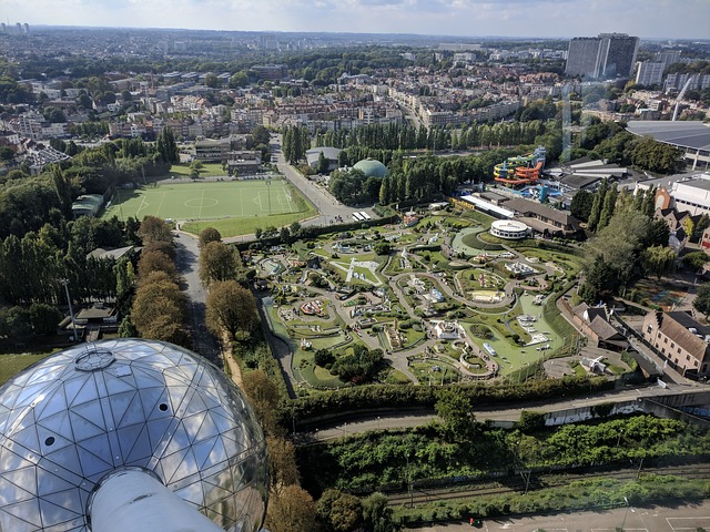Visitar el Atomium de Bruselas, vista aérea