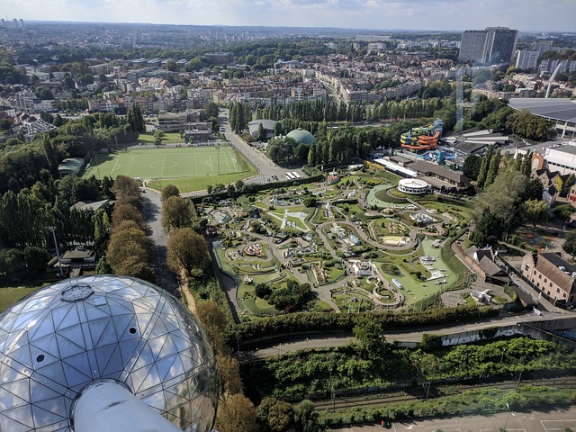 Visitar el Atomium de Bruselas, vista aérea 