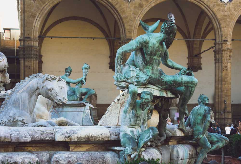 Detalle de la fuente de Neptuno