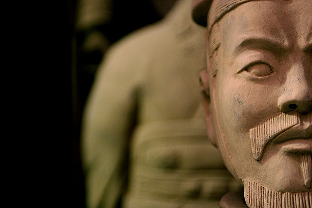 Rostro de un guerrero de Xian