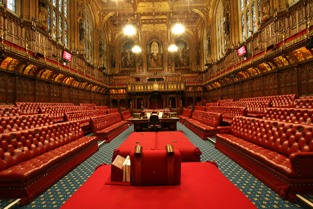 Cámara delos Lores en el Parlamento de Londres
