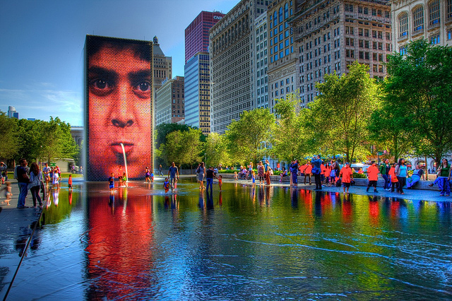 Fuentes espectaculares: Crown Fountain en Chicago