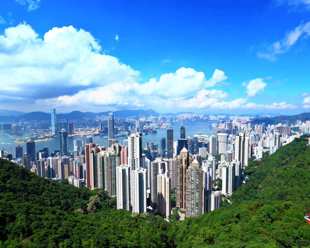 Vista de la bahía de Hong Kong