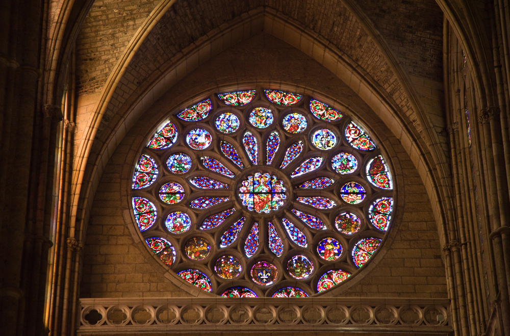Rosetón en la catedral de León