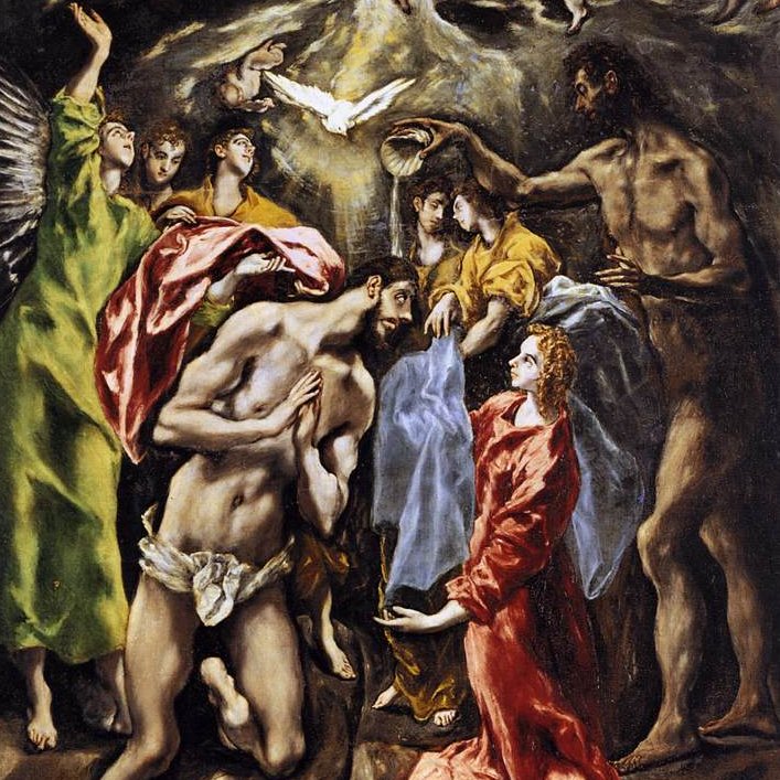 El bautismo de Cristo de el Greco