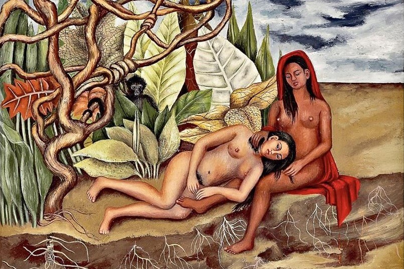 "Dos desnudos en un bosque" de Frida Kahlo