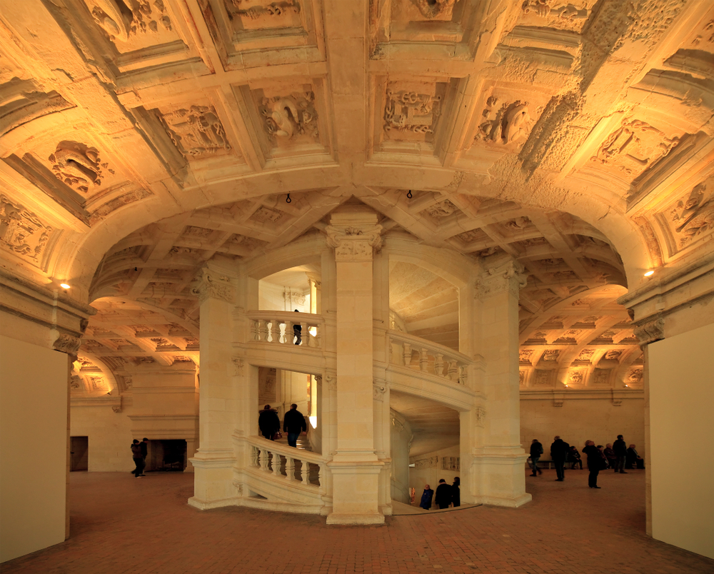 Escalera del castillo de Chambord