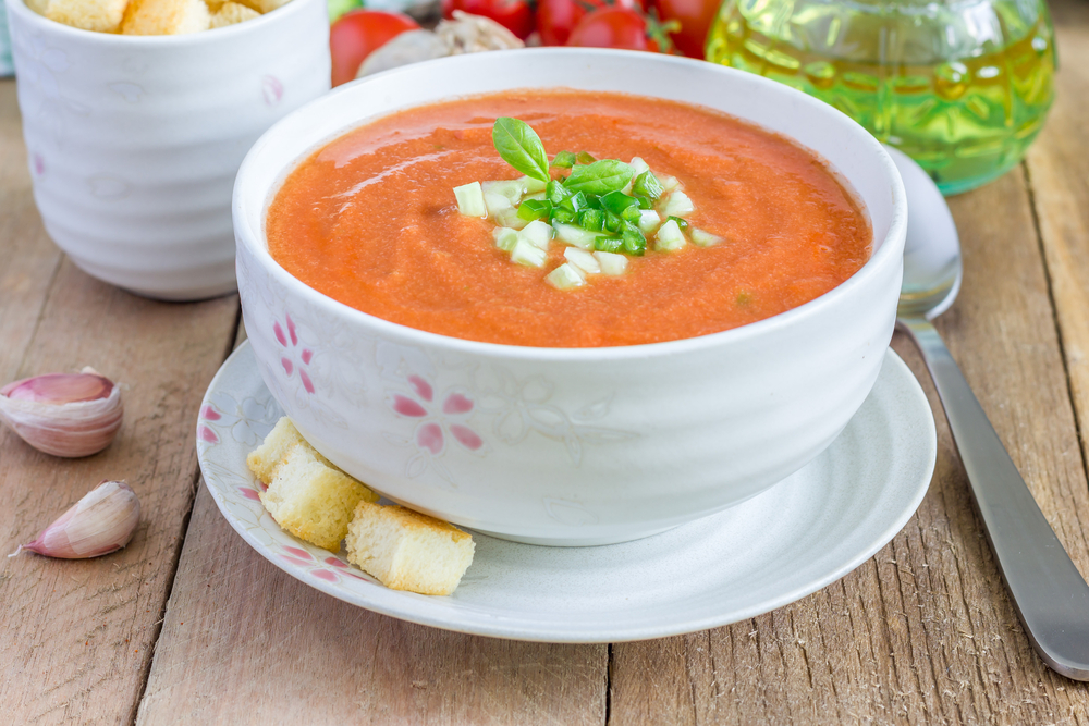 Gazpacho típico de la gastronomía mediterránea