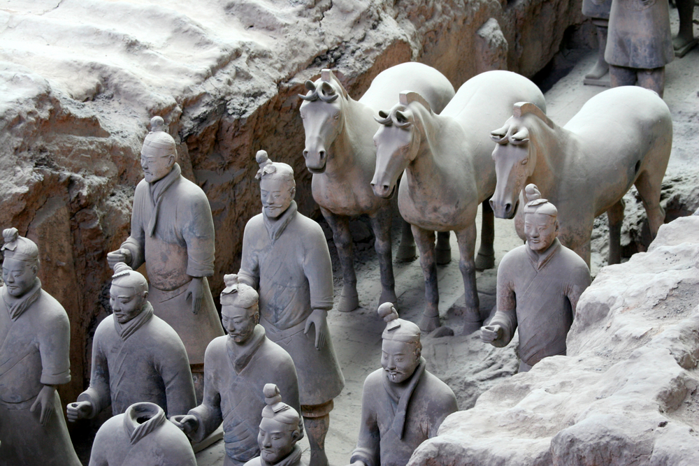 ejército de terracota, guerreros con montura